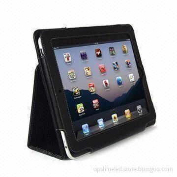 PU Leather Case for Apple's iPad, with Back Dock Kickstand for Hands-free Viewing